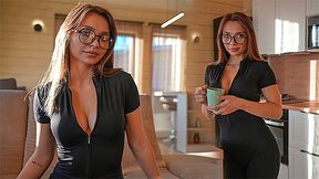 Knock-knock. Let The Sweet Hot Stranger In To Warm Up Home