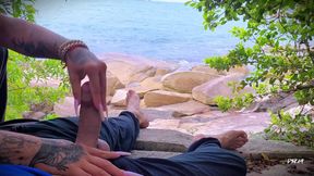 Handjob Surprise Ejaculation on the Beach