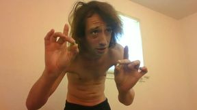 Topless Transgirl Taking Hormone Replacement Pills; Almost a Year on Hrt