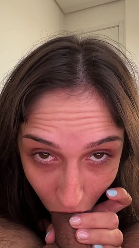 Slow Deep Throat Tease with His Huge Hard Cock