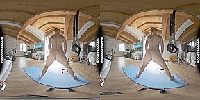 Sporty Ginger Lea On Vacation Working Out Naked