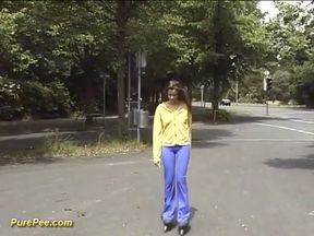 Gal Caught in Piss Pants