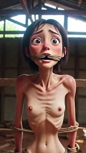 Extremely Skinny Girl in Bondage - Desperate in Brazilian Construction Site