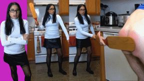 eRica the boss lady spanks her employees ass with a paddle!!