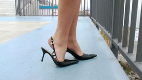 iamei Larisa‘s black slingbacks (mp4-HD)