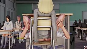 Sexy petite platinum rides big cock in public