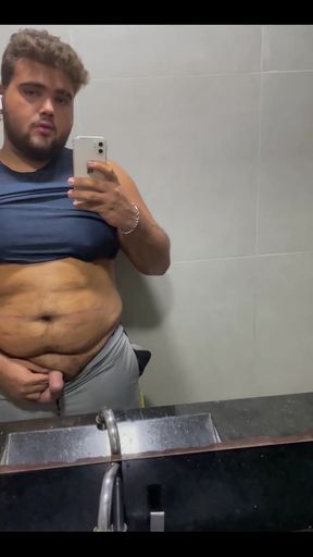 Here I was in the gym bathroom