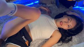 Hot Asian amateur facial: Cum on face and natural body
