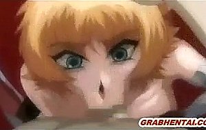 Pregnant hentai sucking monster cock and swallowing cum