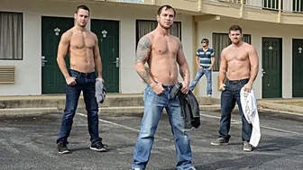 Johnny Rapid and Jeremy Adams Lead Bareback Orgy with Three Pornstars