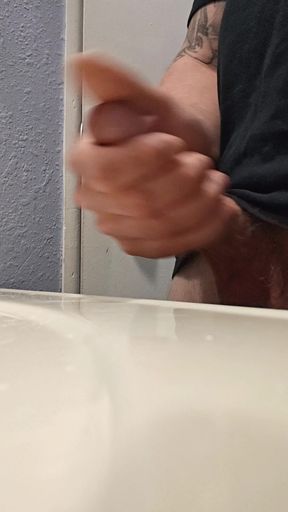 Bwc Masturbation in the Bathroom Cumshot in the Sink and Slow Motion Replay