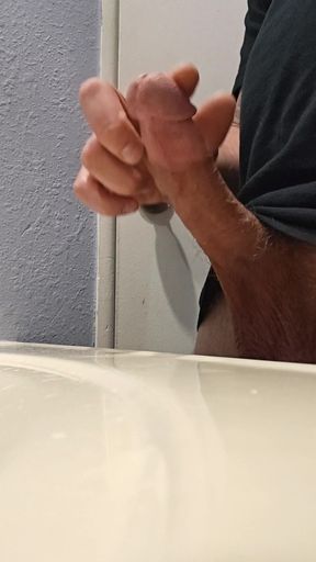 Bwc Masturbation in the Bathroom Cumshot in the Sink and Slow Motion Replay