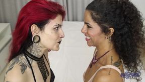 Mibby and Diaba in a Face-licking Battle