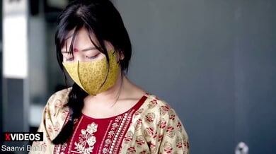 Skinny South Asian maid in traditional dress gets taken by her boss in the office