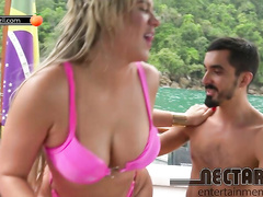 Katharine Madrid and Big Bambu on the beaches of Brazil with lots of Anal sex