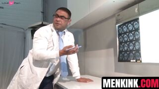 Pierce Paris holes are examined by Doctor Draven Navarro and orderlies