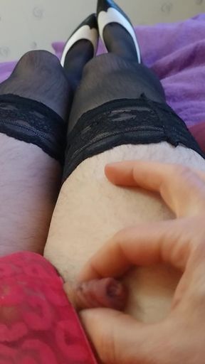 Butt-plugged Tiny-cliity Precums & Sissygasm