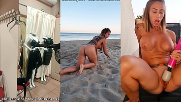 Littleangel84 - Solo sur le balcon au Cap d'Agde + fontaine