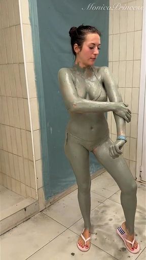 Dirty Fantasy of My Body Covered in Mud in Bikini