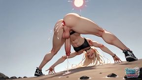 Dirty Femboy: Red-haired Shemale Cum-filled Cowgirl Bliss - XXX!