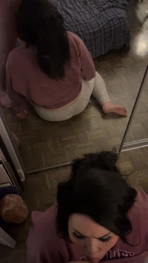 No Hands Blowjob with Swallowing Cum in Mouth and Post Orgasm Sucking!