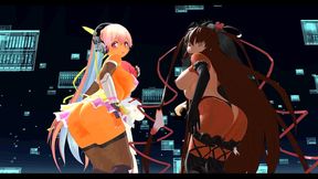 Four Anime Girls Sing & Strip Seductively for Erotic Dance Show