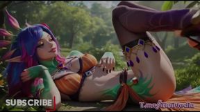 Horny Neeko in the Forest Bikini and Facial Cum
