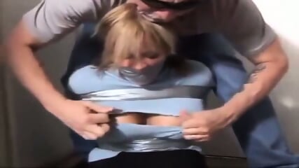 Busty Milf Ducttaped In Her Powder Room  Kinky4Ever