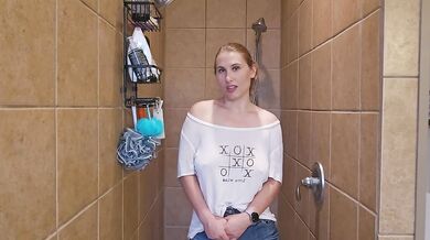 Trying on a nice shirt with wet test