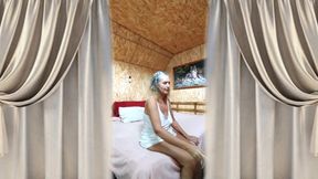 Hot Housewife Lukerya on a Large Bed