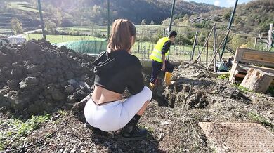 fucked hard on the washing machine by the pig of the construction site