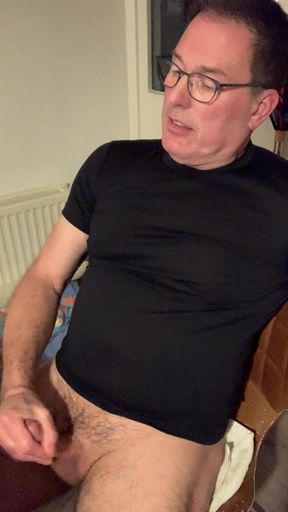 Jerking--off Before Bed at the Table. Nice Ogasm