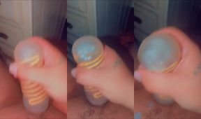 Puppy Tgirl Savagely Wrecks New Fleshlight Gushes Thick Cum