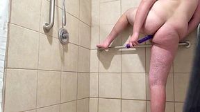 Big Booty teen 18+ Takes 10 inch Dildo In Shower