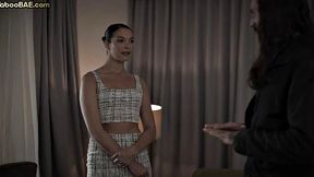 Voyeur guy enjoys lesbian show with his wife