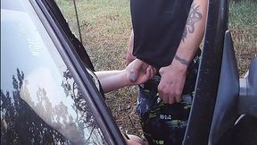 **Park romp ends with intimate BJ gift from friend**