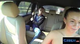 Czech sex - Sloppy Blowjob to balls deep hardcore in cab