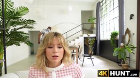 Adorable blonde Angelique cucks her lover by fucking a stranger