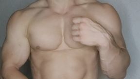 Stage-Ready Muscle God Runs His Posing Routine — Then Strokes for You