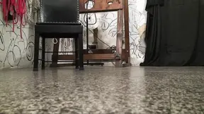 Dominant Mistress Megan spanks submissive slave with marks
