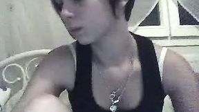 My French GF likes to show off her small perky tits on webcam