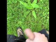 Fondling and Marking my territory in the forest. Lots of pee!