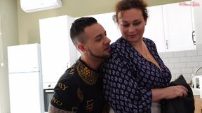 Hot Naughty Girl Seduces Her Stepmother&#039;s Lover and He Fucks Them Both Hard in the Mouth with His Huge Dick!