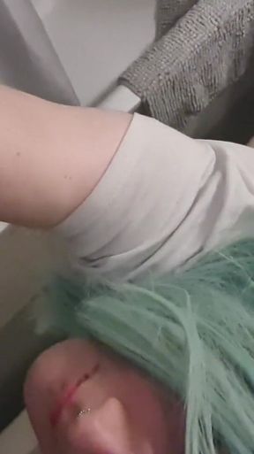 Crossdresser Pina in the Bathroom