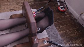 Insanely Ticklish Ellie's First Time In The Stocks! (SD version)