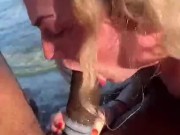 HORNY BLONDE DEEP THROATING BBC OUTSIDE IN PUBLIC ON JAMACIAN BEACH