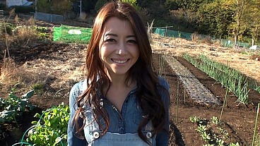Japanese gangbang in the nature with milf fucked by tomato farmer