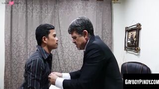 Asian Twinks - Raw Office Sex with Daddy