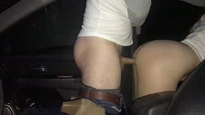 Hot Car Sex /  Front Seat Doggystyle w Big Ass College Girlfriend