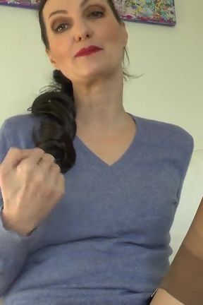 Sweater Fetish, Cashmere Sweater, Cuddly and Soft, Lady Victoria Valente POV JOI Clip